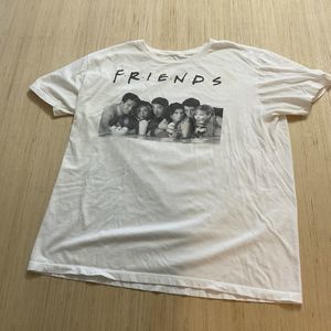 FRIENDS TV SERIES Lunch Break Adult Size 2 (20) White Cotton T-shirt Sitcom